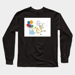 Happy Birthday Camel Unicorn Long Sleeve T-Shirt